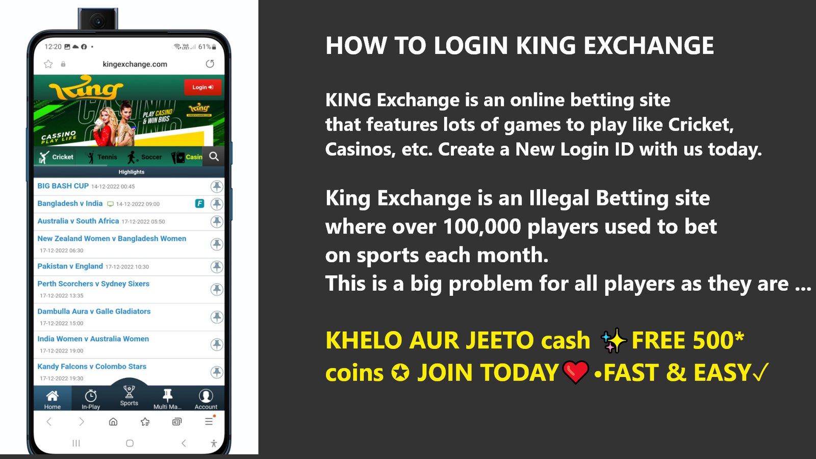 How to Login King Exchange